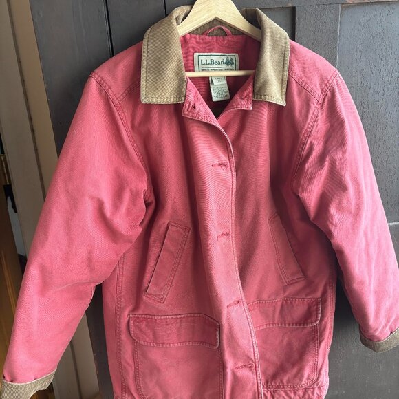 L.L. Bean Jackets & Blazers - L.L. Bean Red Utility Jacket with Brown Collar
